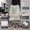 EXCEBET BIG AND TALL OFFICE CHAIR 400LBS WIDE SEAT, LEATHER HIGH BACK - WHITE - Like New