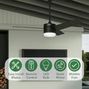 HUNTER FAN 54 INCH BLACK INDOOR/OUTDOOR CEILING FAN WITH LIGHT FOR  CE10 - Like New
