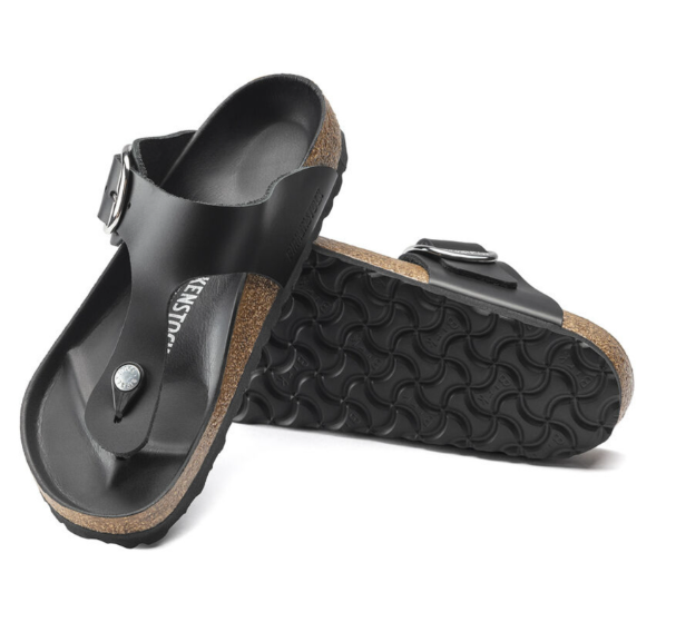 BIRKENSTOCK GIZEH BIG BUCKLE WOMEN'S - SIZE 5 Medium/Narrow - BLACK - Like New