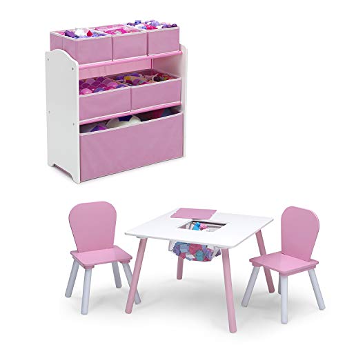 DELTA CHILDREN 4-PIECE TODDLER PLAYROOM SET PINK/WHITE 99606GN-1176 - Brand New