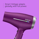 CONAIR WORLDWIDE FOLDING HANDLE HAIR DRYER CONCENTRATOR DIFFUSER 1875W - PURPLE - Like New