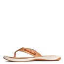 SPERRY WOMEN'S SEAFISH FLIP FLOP SANDALS - SIZE 8.5 - TAN CORAL FLORAL - Like New