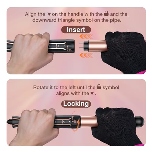 VYLTO 5 IN 1 CURLING IRON SET-INSTANT HEAT HAIR CURLING WAND CURLING BRUSH -GOLD - Like New