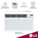 LG 8,000 BTU 115V ELECTRONIC THRU THE WALL AC W/REMOTE LT0816CER - WHITE - Like New