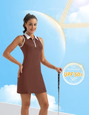 FKEEP Women's Golf Tennis Dress Sport Activewear Zipper V-Neck Shorts Pocket - Like New