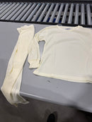 THERMA TEK 2PC WOMAN'S THERMAL WEAR BASE LAYER PANT/TOP COTTON WAFFLE M - CREAM - Like New