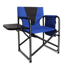 Heavy Duty Camping Directors Chair with Side Table Portable B07MX6LNHW - Black - Brand New