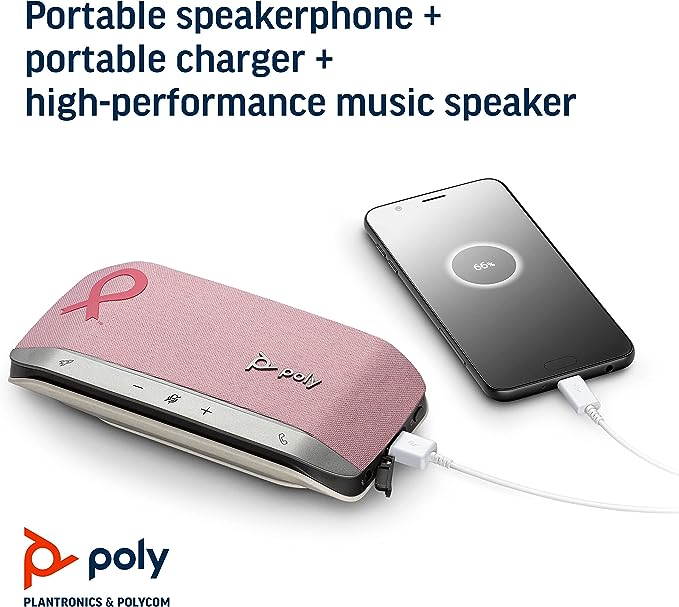 Poly Sync 20 USB-A Bluetooth Smart Speakerphone Plantronics 216865-02 - Pink Like New