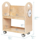 ECR4KIDS Mobile Book Cart with Countdown Timer and Storage, Natural - Like New