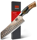 DEALS4YOU SHAN ZU DAMASCUS SANTOKU KNIFE 7" - GOLD PATTERN - Like New