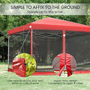 VIVOHOME 8x8ft Easy Pop-Up Canopy Outdoor Screen Tent Mesh Mosquito - Red - Like New