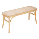 VEVOR 43.3" Wooden Rattan Bench Entryway Bench Oak Wood Legs - New - Brand New