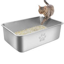 PWTAA STAINLESS STEEL CAT LITTER BOX HIGH SIDE SC07001-6 - SILVER - Like New