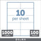 Office Depot White Inkjet/Laser Shipping Labels,2"x 4",1000 Labels 505-O004-0008 - Brand New