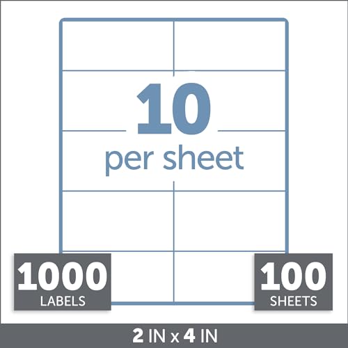 Office Depot White Inkjet/Laser Shipping Labels,2"x 4",1000 Labels 505-O004-0008 - Brand New