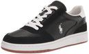 POLO RALPH LAUREN COURT SUEDE LEATHER MEN'S SIZE 10D SHOES BLACK WHITE - Brand New