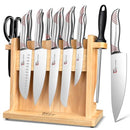 SYOKAMI KITCHEN KNIFE SET JAPANESE WOODEN BLOCK HIGH CARBON STAINLESS - RED DOT Like New