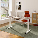 SIHOO WHOLE-PIECE STANDING DESK 55X28 ELECTRIC, CABLE MNGMNT D03-M103 - WHITE - Like New