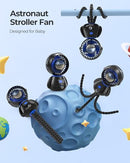 KOONIE ASTRONAUT PORTABLE STROLLER FAN BABY-SAFE CLIP-ON DETACHABLE F910 - BLACK - Like New