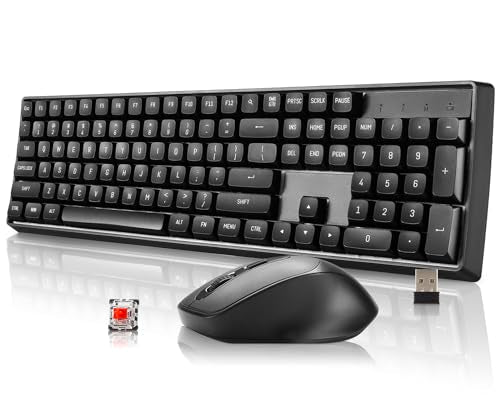 DARKFLASH WIRELESS MECHANICAL KEYBOARD MOUSE 106 KEYS GK104 - BLACK - Brand New