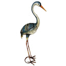 SANTA'S WORKSHOP 43" IRON BLUE HERON FIGURINE - BLUE/WHITE/ORANGE - Like New
