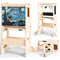 WOODURE 4-IN-1 TODDLER KITCHEN STEP STOOL, FOLDABLE LEARN, WOOD - WOOD - Like New