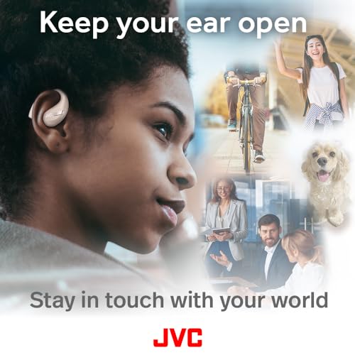 JVC NEW NEARPHONES OPEN EAR TRUE WIRELESS SINGLE EAR USE HA-NP50T - BEIGE - Like New