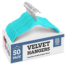 ZOBER PREMIUM VELVET SHIRT HANGERS 50 PACK CLOTHES NON SLIP - TURQUOISE - Like New
