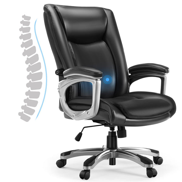 MCQ HOME OFFICE ERGONOMIC MANAGERIAL EXECUTIVE PU LEATHER DESK - BLACK - Like New