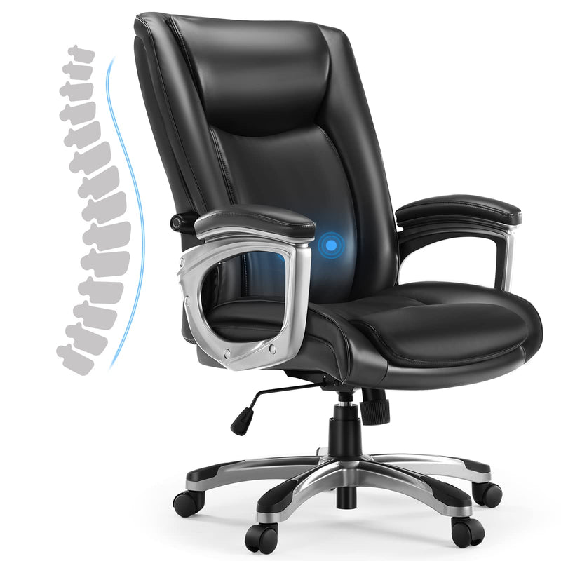 MCQ HOME OFFICE ERGONOMIC MANAGERIAL EXECUTIVE PU LEATHER DESK - BLACK - Like New