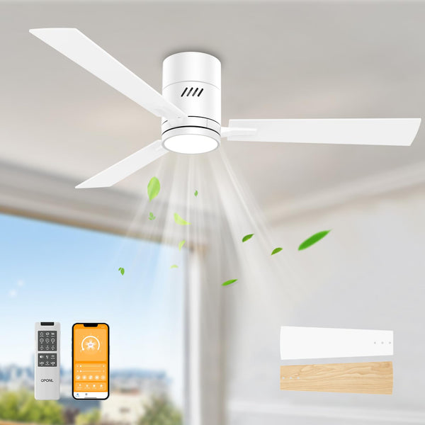 OPONL 52" Ceiling Fan w/ Light Remote Control - White - Scratch & Dent