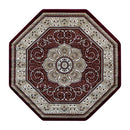 Masada Masada Rugs 5'x5' Traditional Octagon Area Rug in Burgundy - Design B404 - Brand New