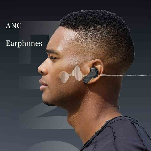 YJZZ YW08 ACTIVE NOISE REDUCTION ANC BLUETOOTH HEADSET DISPLAY SCREEN - WHITE - Like New