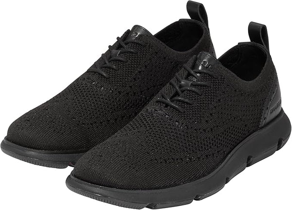 COLE HAAN MEN'S SHOES ZEROGRAND STITCHLITE CASUAL OXFORDS - 9 - BLACK KNIT/BLACK - Like New