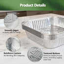 Demiwise Thickened 35 Pack Heavy Duty Aluminum Pans Lids 8x8 Square - Silver - Like New