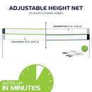 WILD SPORTS 2-in-1 Volleyball & Badminton Combo Set - 20 Ft Net - Quick Setup - Like New