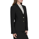 HALSTON WOMEN'S TWO BUTTON WOVEN OFFICE WORKWEAR BLAZER - SIZE : 4 - BLACK - Brand New
