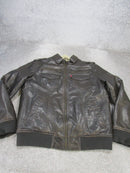 LEVI'S JACKET MENS FAUX LEATHER SHERPA LINED MOTO - SIZE: MEN M - BROWN - Like New
