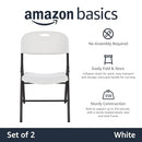 AMAZON BASICS PORTABLE FOLDING PLASTIC CHAIR BACK SUPPORT 2-PACK - WHITE - Brand New