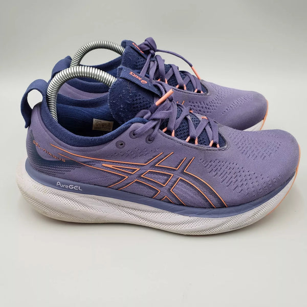 ASICS WOMEN'S GEL-NIMBUS 25 RUNNING SHOES - SIZE: WOMEN 9 (AU/UK W7) - PURPLE - Like New
