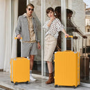ANYZIP LUGGAGE SETS 2 PIECE ALUMINUM FRAME CARRY ON AND CHECKED, 20/28" - ORANGE - Brand New