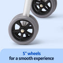 Medline Heavy-Duty Bariatric Folding Walker 5” Wheels Handles 500 lb Capacity - Brand New