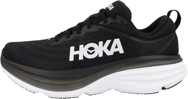 1127952 HOKA ONE ONE Womens Bondi 8 Textile Black/White 9.5 Like New