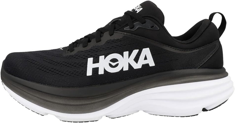 1127952 HOKA ONE ONE Womens Bondi 8 Textile Black/White 9.5 - Like New