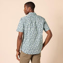 AMAZON ESSENTIALS MENS VACATION BUTTON-DOWN RESORT SHORT SLEEVE BLUE FLORALXL - Brand New