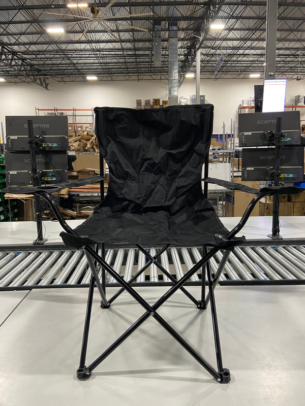 TREK OUTDOOR LIVING SOLUTIONS HEAVY DUTY CAMPING CHAIR - BLACK - Scratch & Dent