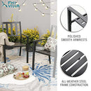 PHI VILLA Stackable Patio Dining Chairs Set of 2, Wrought Iron B07D76CR4Z Black - Brand New