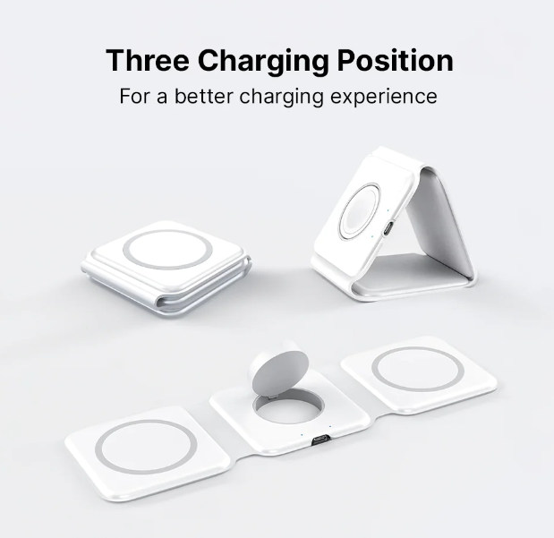 BLUEBOLT 3 in 1 Foldable Charging Station - WHITE Like New