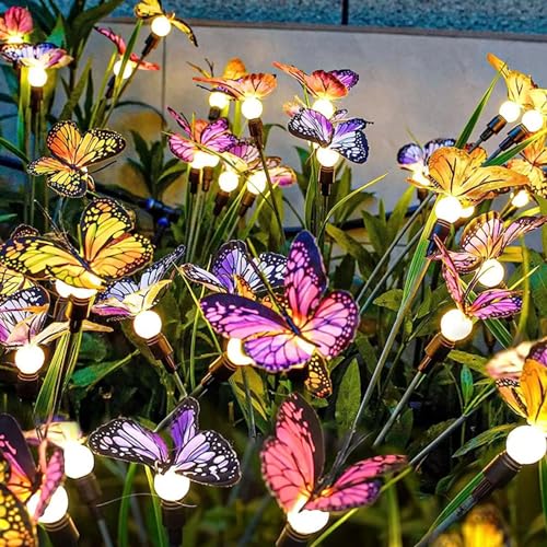 ALTSUCESER GARDEN SOLAR LIGHTS SOLAR BUTTERFLY LIGHTS OUTDOOR SOLAR GARDEN - Like New