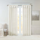 MADISON PARK LILLIAN TWISTED TAB LIGHT FILTERING LINED CURTAIN 84"X50" - WHITE - Like New